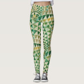 Leggings Amérindien motif tribal transparent vert (Devant)