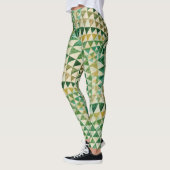Leggings Amérindien motif tribal transparent vert (Gauche)