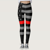 Leggings Amincissez la ligne rouge mode graphique de (Devant)