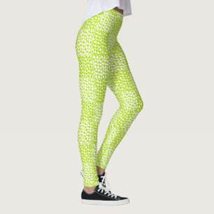 Leggings Amour à carreaux vert citron et blanc