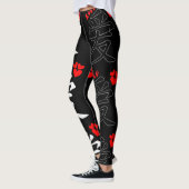 Leggings Amour/Coeurs/Signes (calligraphie japonaise) (Gauche)