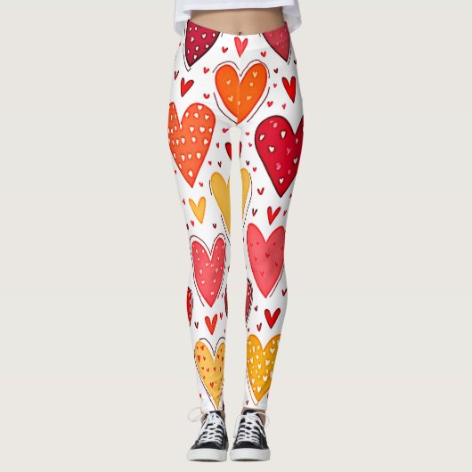 Leggings Amour Coloré Design Motif (Devant)