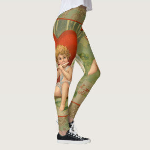 Leggings Amour Cupidons Antique Vintage Saint-Valentin