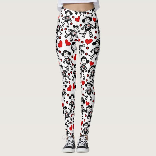 Leggings Amour de singe de chaussette (Devant)