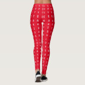 Leggings amour et baisers, fun rouge blanc design de texte (Dos)