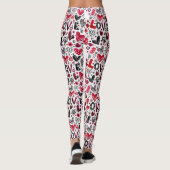 Leggings Amour et cœurs doodle art valentin (Dos)