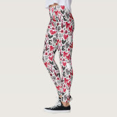 Leggings Amour et cœurs doodle art valentin (Gauche)