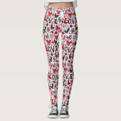 Leggings Amour et cœurs doodle art valentin (Devant)