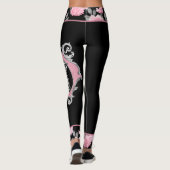 Leggings Amour gothique | Squelette rose et noir Coeur flor (Dos)