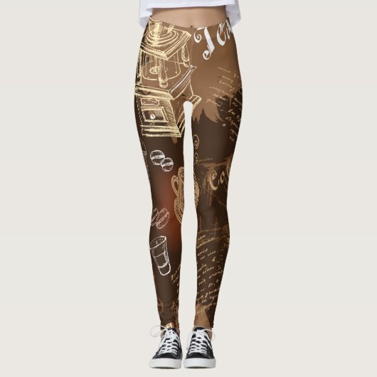 Leggings Amour II de café (Devant)