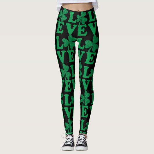 Leggings Amour irlandais shamrock (Devant)