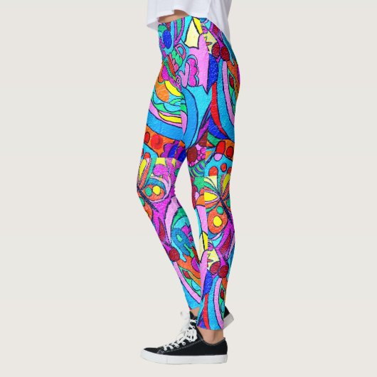 Leggings amour psychédélique super coloré (Gauche)