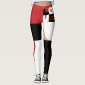 Leggings Amour Rouge Noir Blanc Original Dynamique Fille te (Devant)