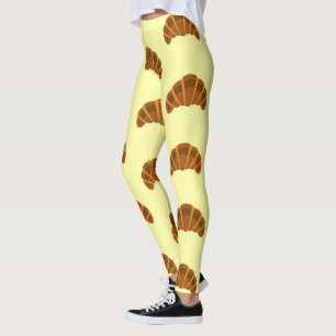 Leggings Amoureux de croissants jaune clair France cuisine