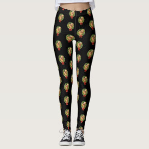 Leggings Amoureux de les chiens de guirlande de Noël de