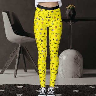 Leggings Amoureux des Animaux Chat Félin Coloré Motif de Ch