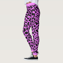 Leggings Amoureux des animaux Empreinte de léopard noir sur