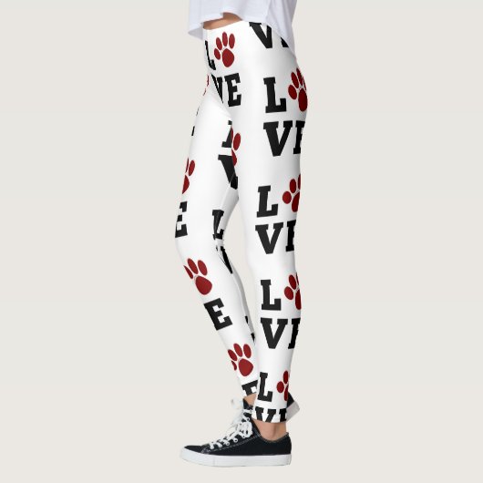 Leggings Amoureux des animaux Empreinte de patte d'amour Am (Gauche)