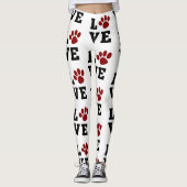 Leggings Amoureux des animaux Empreinte de patte d'amour Am (Devant)