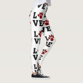 Leggings Amoureux des animaux Empreinte de patte d'amour Am (Droite)
