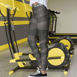 Leggings Amoureux des Animaux Faux Denim Jean Noir Motif de