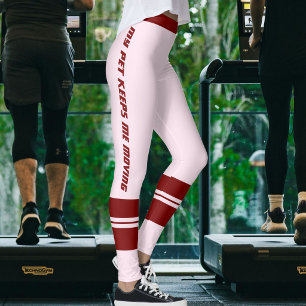 Leggings Amoureux des Animaux Rose Pâle Rouge Bourgogne Fon