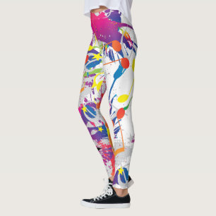 Leggings Amusant Abstrait avec des pinces et des notes musi