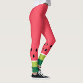 Leggings Amusant Coral moderne rose vert pastèque Melon (Droite)