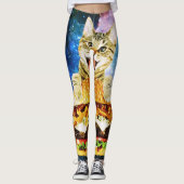 Leggings Amusant espace pour chat burger (Devant)