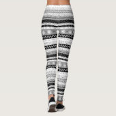 Leggings Amusant, Funky, Multi Patternes Noir & Blanc (Dos)