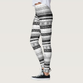 Leggings Amusant, Funky, Multi Patternes Noir & Blanc (Gauche)