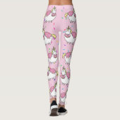 Leggings Amusant gras Unicorne mangeant saupoudrer Doughnut (Dos)