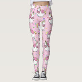 Leggings Amusant gras Unicorne mangeant saupoudrer Doughnut (Devant)