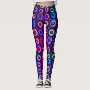 Leggings Amusant Spooky Halloween Noir Violet Œil de Monstr
