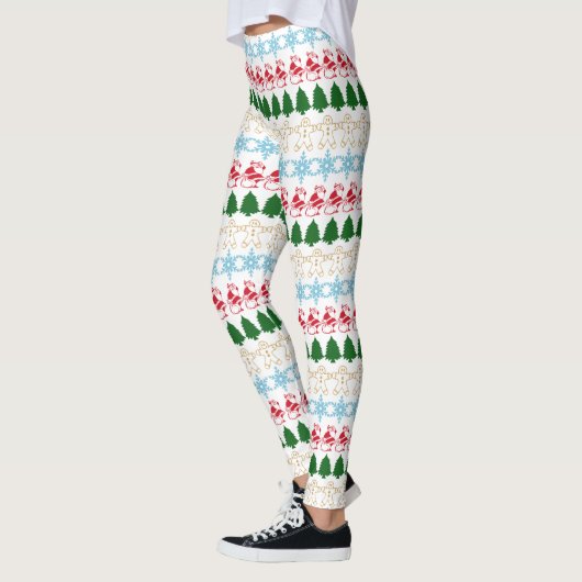 Leggings Amusante mignonne Noël moche Motif Party (Gauche)