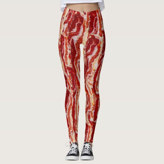 Leggings Amusants avec Bacon (Devant)