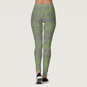 Leggings Amusants avec vert et gris (Dos)