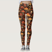 Leggings Amusants Guy Champignons Automne Motif (Devant)