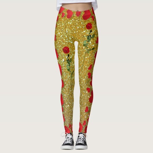 Leggings Amusants roses de cireur et les jambes de coeur (Devant)