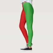Leggings Amusants Rouge Vert Elfes Costume de Noël (Gauche)