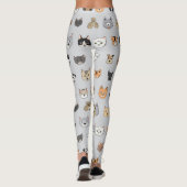 Leggings Amusement animal : Chiens de chats Doodle Mix (Dos)