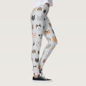 Leggings Amusement animal : Chiens de chats Doodle Mix (Droite)
