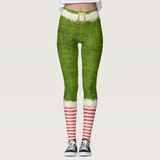 Leggings Amusement chic de vacances de vert de costume (Devant)