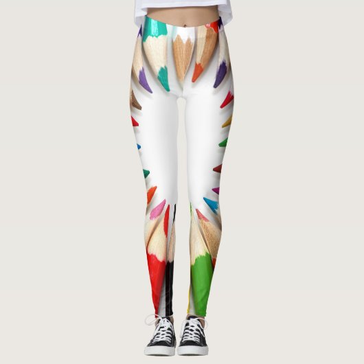 Leggings Amusement coloré de crayon ! (Devant)
