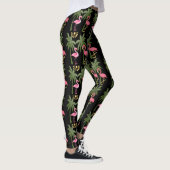Leggings Amusement ! Flamants roses et palmiers roses sur (Droite)