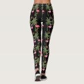 Leggings Amusement ! Flamants roses et palmiers roses sur (Dos)