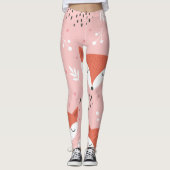 Leggings Amusement Fox : Motif de forêt mignon (Devant)