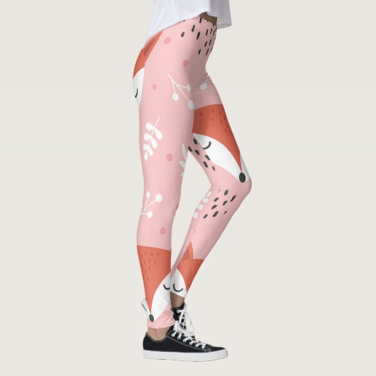 Leggings Amusement Fox : Motif de forêt mignon (Droite)