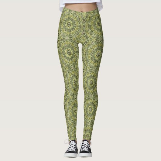 Leggings Amusez-vous avec le vert citron (Devant)