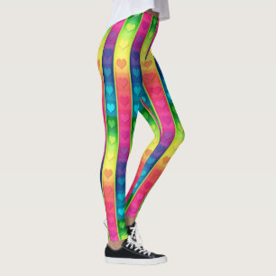 Leggings [Amusez-vous avec les rayures] Motif #6b Coeurs ar